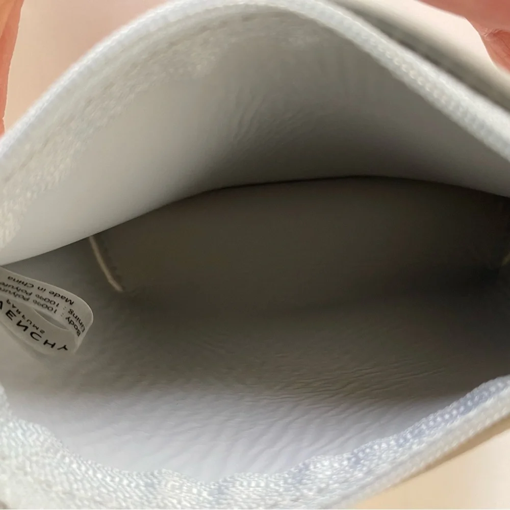 Givenchy, Silver Lasar Finish Metallic Cardholder make up Pouch Quiet Luxury